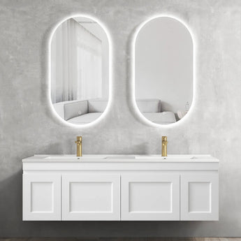 HAMPTON MARK 1500MM SATIN WHITE WALL HUNG VANITY