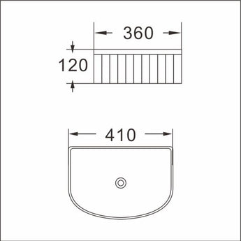 Cora Above Counter Fluted Gloss White Arch Basin