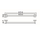 Rondo Single Towel Rail 600mm, Matte Black