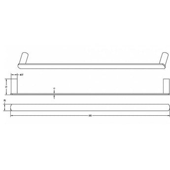 VETTO SINGLE TOWEL RAIL 600MM, BLACK