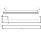 VETTO DOUBLE TOWEL RAIL 750MM, BRUSHED GOLD
