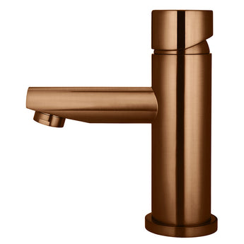 ROUND PINLESS BASIN MIXER, LUSTRE BRONZE