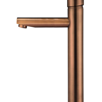 ROUND PADDLE TALL BASIN MIXER, LUSTRE BRONZE