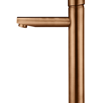 ROUND PINLESS TALL BASIN MIXER, LUSTRE BRONZE