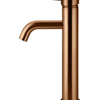 ROUND TALL BASIN MIXER CURVED, LUSTRE BRONZE