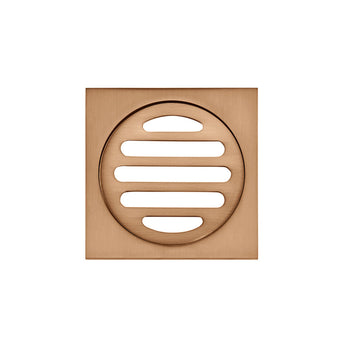 SQUARE FLOOR GRATE SHOWER DRAIN 80MM OUTLET, LUSTRE BRONZE