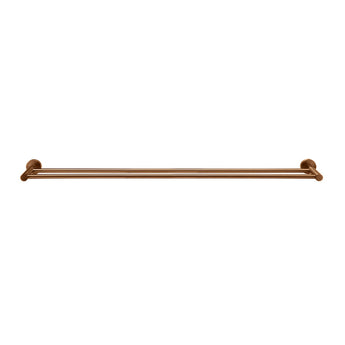 ROUND DOUBLE TOWEL RAIL 900MM, LUSTRE BRONZE