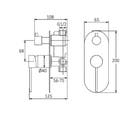 ROUL WALL DIVERTER MIXER GUN METAL