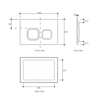 R&T SOFT SQUARE PUSH PLATE MATTE CHROME