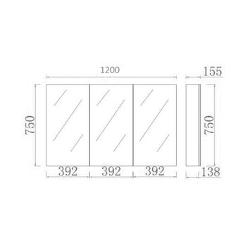 Evie Shaving Cabinet, EVSC120-DB
