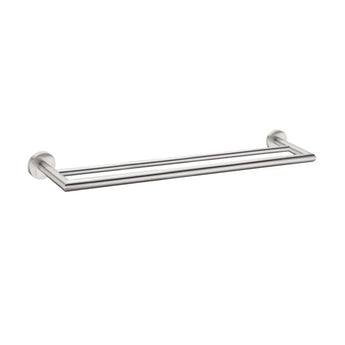 DOLCE DOUBLE TOWEL RAIL 700MM BRUSHED NICKEL