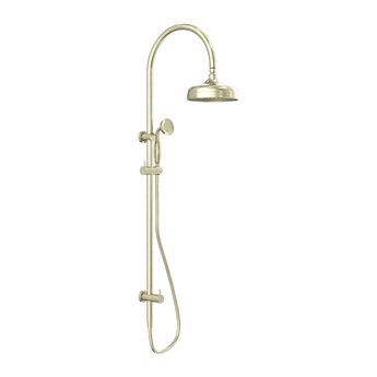 YORK TWIN SHOWER WITH METAL HAND SHOWER AGED BRASS