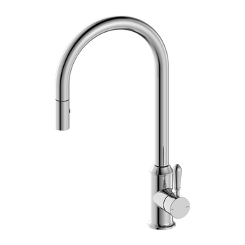 YORK PULL OUT SINK MIXER WITH VEGIE SPRAY FUNCTION WITH METAL LEVER CHROME