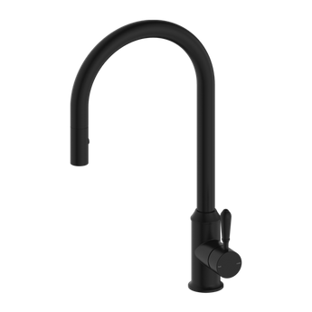 YORK PULL OUT SINK MIXER WITH VEGIE SPRAY FUNCTION WITH METAL LEVER MATTE BLACK