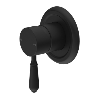 YORK SHOWER MIXER WITH METAL LEVER MATTE BLACK