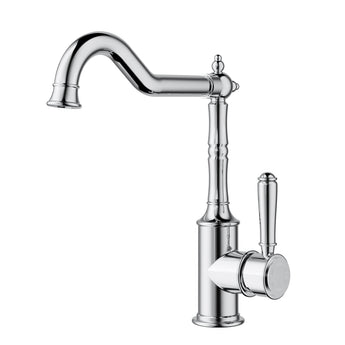 IKON CLASICO SINK MIXER 35MM CHROME - BRASS HANDLE