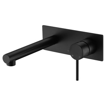 Ikon Hali Black Wall-Mounted Basin Mixer Bath Spout