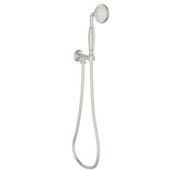 IKON CLASICO HAND SHOWER ON WALL OUTLET BRACKET BRUSHED NICKEL