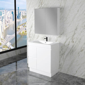 Noah 750mm White Vanity Unit on Kickboard