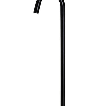 Matte Black Round Freestanding Bath Spout - Elegant Slim Design