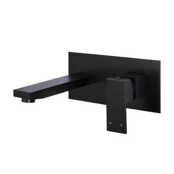 SQUARE WALL BASIN MIXER AND SPOUT