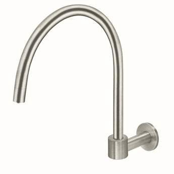 Brushed Nickel High-Rise Round Swivel Wall Spout for Bathroom