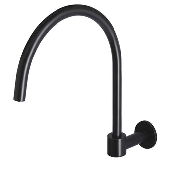 Matte Black High-Rise Round Swivel Wall Spout for Bathroom
