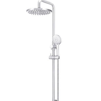 200mm Chrome Round Shower Rail with Single Function Hand Shower