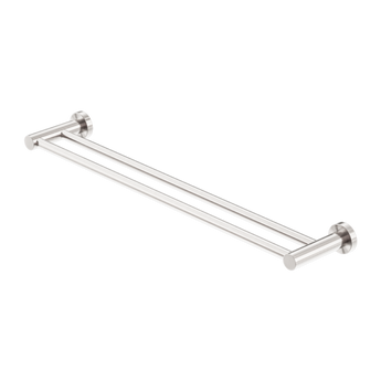 MECCA DOUBLE TOWEL RAIL 800MM BRUSHED NICKEL