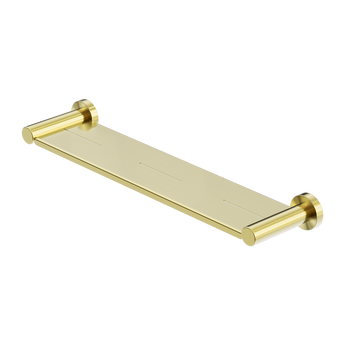 MECCA METAL SHOWER SHELF BRUSHED GOLD