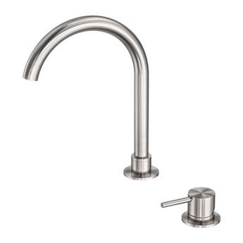 MECCA HOB BASIN MIXER ROUND SWIVEL SPOUT BRUSHED NICKEL