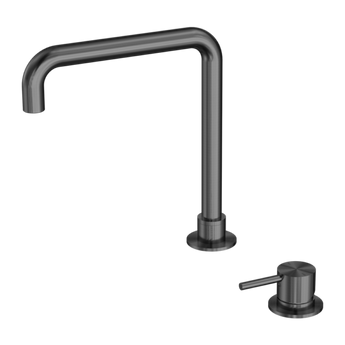 MECCA HOB BASIN MIXER SQUARE SWIVEL SPOUT GUN METAL