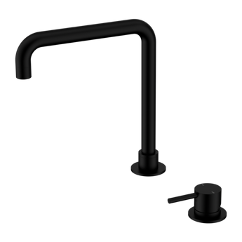 MECCA HOB BASIN MIXER SQUARE SWIVEL SPOUT MATTE BLACK