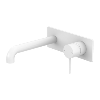 Matte White Mecca Wall Basin/Bath Mixer 185mm