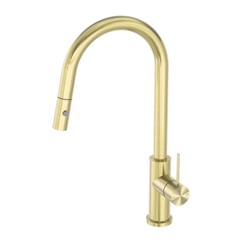 MECCA PULL OUT SINK MIXER WITH VEGIE SPRAY FUNCTION BRUSHED GOLD