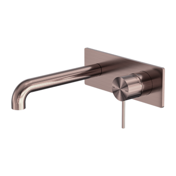 Brushed Bronze Mecca Wall Basin/Bath Mixer 185mm
