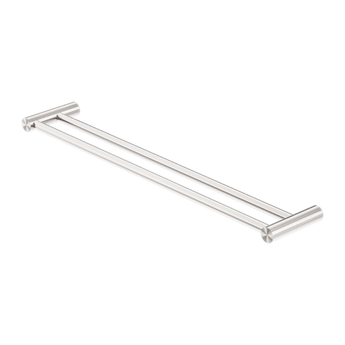 NEW MECCA DOUBLE TOWEL RAIL 600MM BRUSHED NICKEL