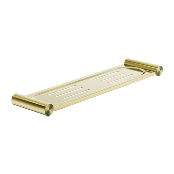 NEW MECCA METAL SHOWER SHELF BRUSHED GOLD