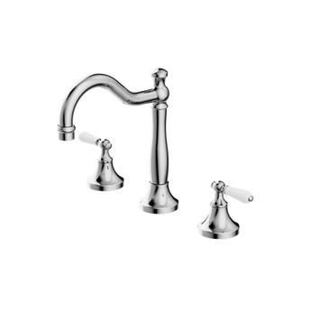 YORK BASIN SET WITH WHITE PORCELAIN LEVER CHROME
