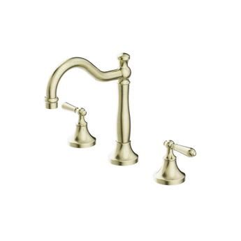 YORK BASIN SET WITH METAL LEVER AGED BRASS