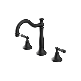 YORK BASIN SET WITH METAL LEVER MATTE BLACK