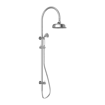 YORK TWIN SHOWER WITH WHITE PORCELAIN HAND SHOWER CHROME