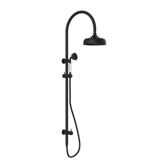YORK TWIN SHOWER WITH WHITE PORCELAIN HAND SHOWER MATTE BLACK