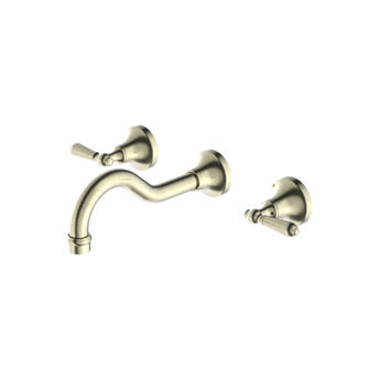 YORK WALL BASIN SET WITH METAL LEVER AGED BRASS