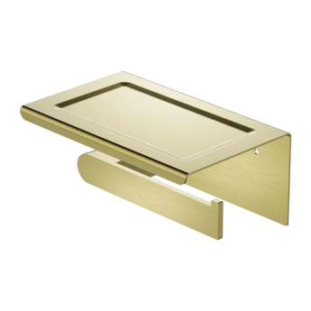 BIANCA TOILET ROLL HOLDER WITH PHONE HOLDER BRUSHED GOLD