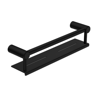 MECCA CARE 25MM GRAB RAIL WITH SHELF 450MM MATTE BLACK