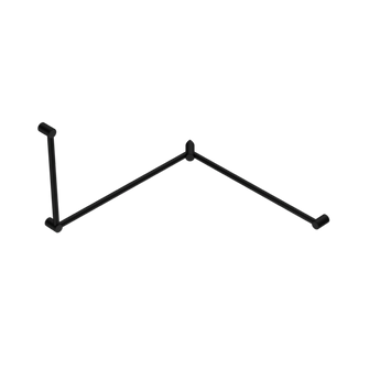MECCA CARE 32MM DDA TOILET GRAB RAIL SET 90 DEGREE CONTINUOUS 600X1065X1025MM MATTE BLACK