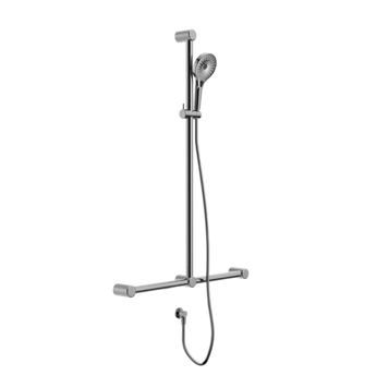 MECCA CARE 32MM T BAR GRAB RAIL AND ADJUSTABLE SHOWER SET, CHROME