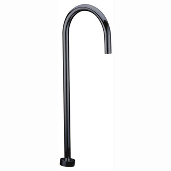 Matte Black Round Bath Spout - Floor-Mounted