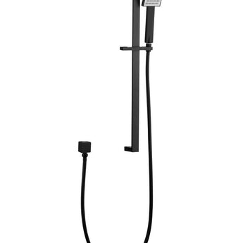 Taran Black Shower Rail with Square Handheld Shower Piece